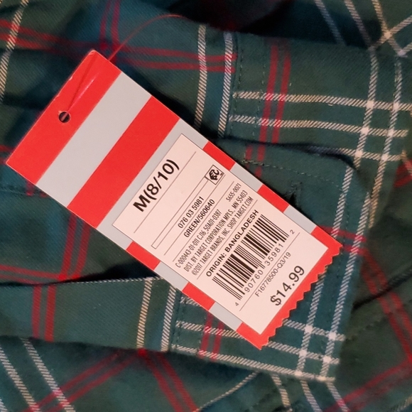 Cat and Jack long sleeve button-up green flannel M (8/10) - Picture 4 of 6